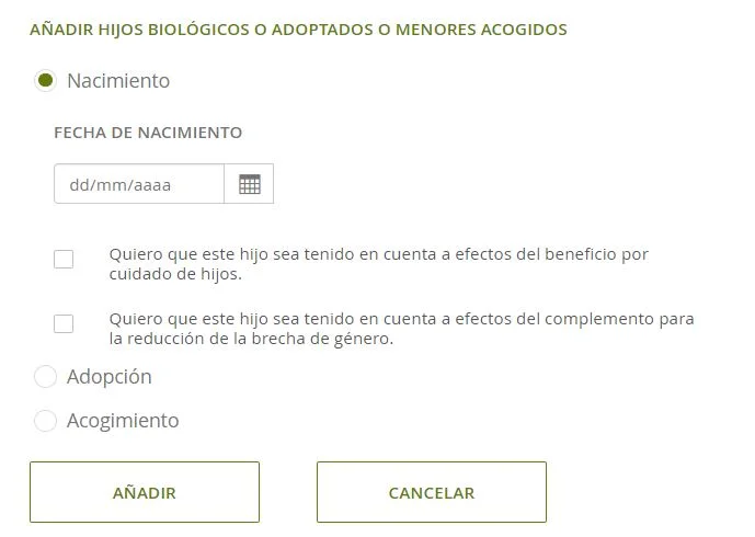 añadir hijos simulador