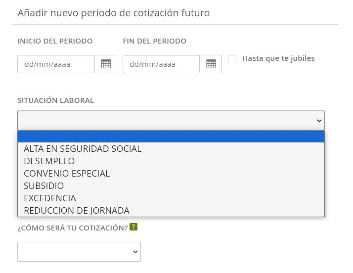 cotización futura simulador jubilación